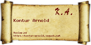 Kontur Arnold névjegykártya